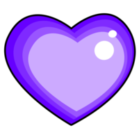 corazón violeta brillante png
