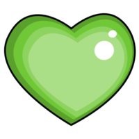 corazón verde brillante png