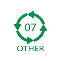 OTHER 07 recycling code symbol. Plastic recycling vector polyethylene sign.