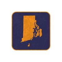Rhode Island state map square with grunge texture. Vector illustration.
