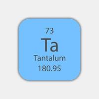 Tantalum symbol. Chemical element of the periodic table. Vector illustration.