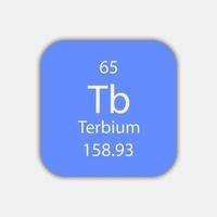 Terbium symbol. Chemical element of the periodic table. Vector illustration.