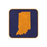 Indiana state map square with grunge texture. Vector illustration.