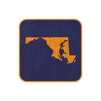 Maryland state map square with grunge texture. Vector illustration.