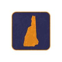 New Hampshire state map square with grunge texture. Vector illustration.