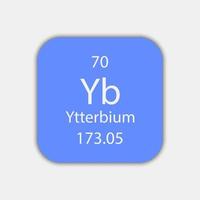 Ytterbium symbol. Chemical element of the periodic table. Vector illustration.