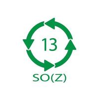 Battery recycling symbol 13 SOZ. Vector illustration