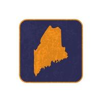 Maine state map square with grunge texture. Vector illustration.