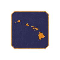 Hawaii state map square with grunge texture. Vector illustration.