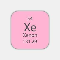 Xenon symbol. Chemical element of the periodic table. Vector illustration.