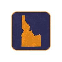 Idaho state map square with grunge texture. Vector illustration.