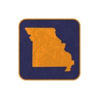 Missouri state map square with grunge texture. Vector illustration.