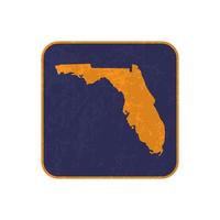 Florida state map square with grunge texture. Vector illustration.