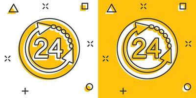 Clock icon in comic style. Watch cartoon vector illustration on white isolated background. Timer splash effect business concept.