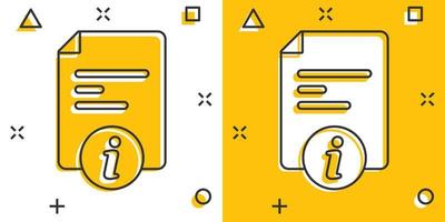 icono de documento de instrucciones en estilo cómico. ilustración de vector de dibujos animados manual sobre fondo aislado. concepto de negocio de signo de efecto de salpicadura de hoja de papel.