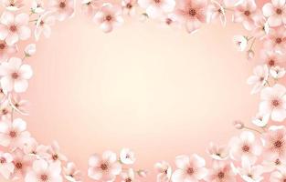 Peach Cherry Blossom Background vector