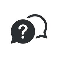 Question mark icon in flat style. Faq vector illustration on isolated background. Ask help sign business concept.