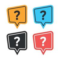 Question mark icon in flat style. Faq vector illustration on isolated background. Ask help sign business concept.