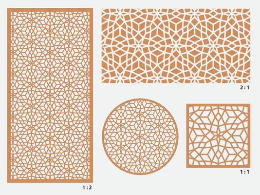 Laser cut panel. Template for laser cutting. Vector illustration.