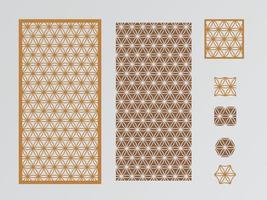 Vector set of templates for laser cutting. Geometric pattern. Laser cut panel.