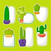 conjunto de pegatinas de cactus vector