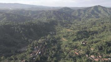 vue aérienne du village traditionnel au milieu de la forêt en indonésie video