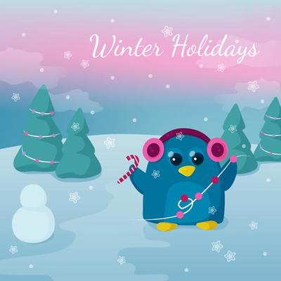 Happy Winter Holidays Vector Art & Graphics 