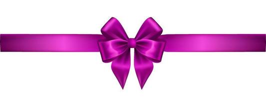 Pink Silk Realistic Bow with Ribbon on White vector