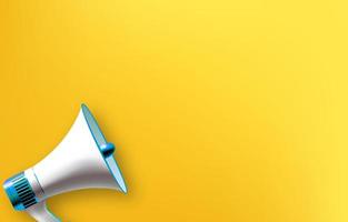 Megaphone on yellow background. Vector Illustration