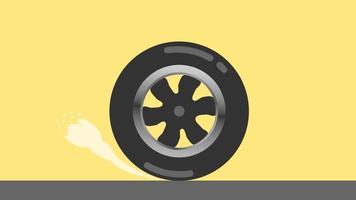 un video ilustrativo sobre una rueda de vehículo giratoria. adecuado para materiales de referencia relacionados con la automoción