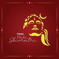 Shubh maha shivratri hindi text lord shankar vector banner design template