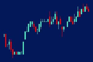 gráfico de volatilidad del mercado para el comercio de acciones, antecedentes de criptomonedas. la ilustración del gráfico hacia arriba y hacia abajo en la pantalla de tema azul. vista comercial vector