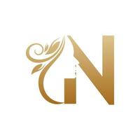 Initial N face beauty logo design templates vector