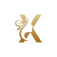 plantillas de diseño de logotipo de belleza facial x inicial vector