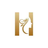 Initial H face beauty logo design templates vector