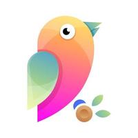 colorful bird gradient logo design vector