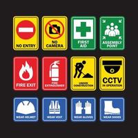 Construction And Building Site Signage Collection vector