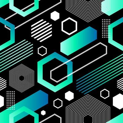 Geometric Hexagon Seamless Pattern