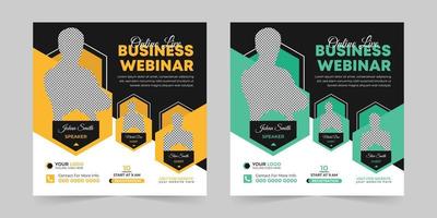 Editable business live webinar conference square social media post and digital marketing promotion advertising banner design template vector