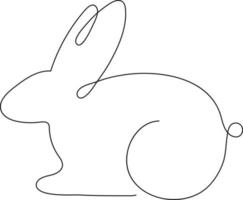 Rabbit line drawing illustration. vector