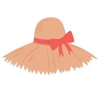 doodle flat clipart straw farmer hat vector