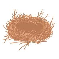 doodle flat clipart bird nest vector