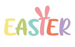 doodle flat clipart easter lettering. Easy to change color. vector