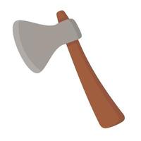 Doodle flat clipart. A simple ax for cutting trees. All objects are repainted. vector