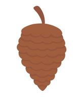 Doodle flat clipart. A simple pine cone. All objects are repainted. vector