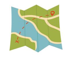 Doodle flat clipart. Route map. All objects are repainted. vector