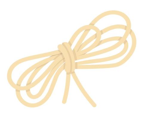 Doodle flat clipart. Coiled hiking rope. All objects are repainted.