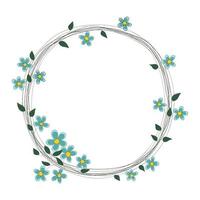 Set of wreaths with cute colorful daisies vector