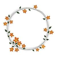 Set of wreaths with cute colorful daisies vector