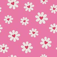Seamless pattern for valentine's day with daisies vector